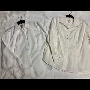 2 Chicos white button up shirts